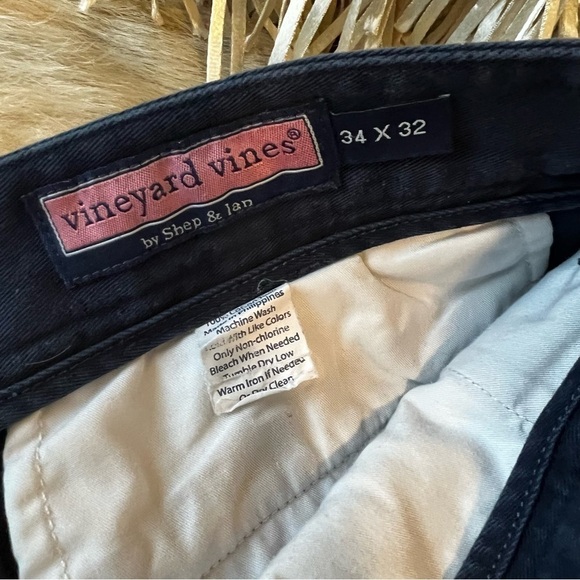 VINYARD VINES Navy Blue Club Pant Slacks 34 x 32 Flat Front 100% Cotton Twill - Picture 4 of 9